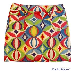MELLY M SKIRT MINI WHITE BLUE RED PINK GREEN POCKETS PREPPY USA SIZE 6